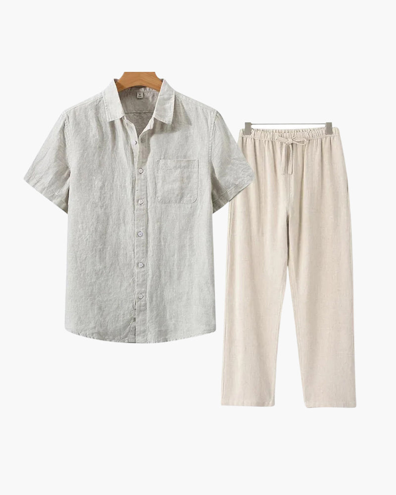 Montaren Short-Sleeve Linen Set — view 1