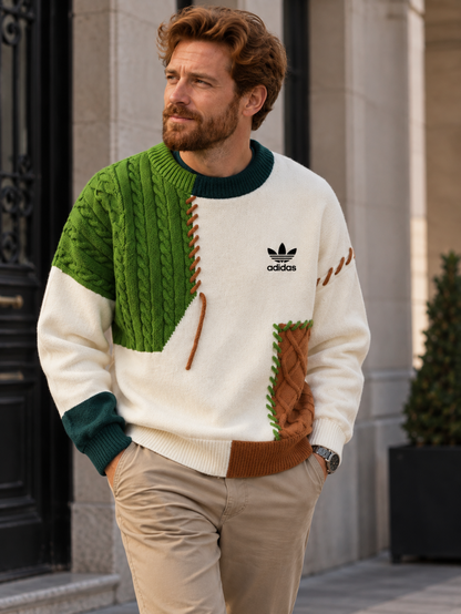 Retro Geometric Colorblock Sweater — view 2