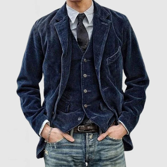 Men's Vintage Corduroy Blazer and Vest Set — view 2