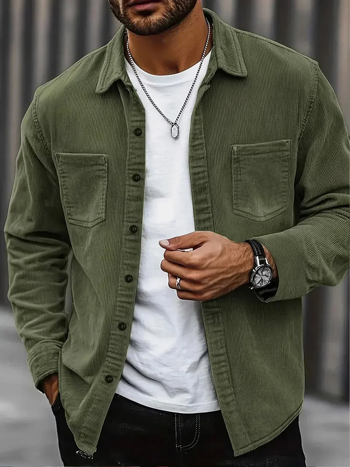 Lukas Men's Corduroy Overshirt — view 3