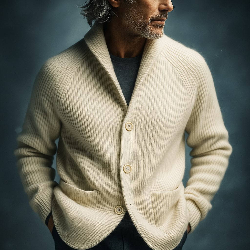 Silvoro Men's Ribbed Cardigan — view 9