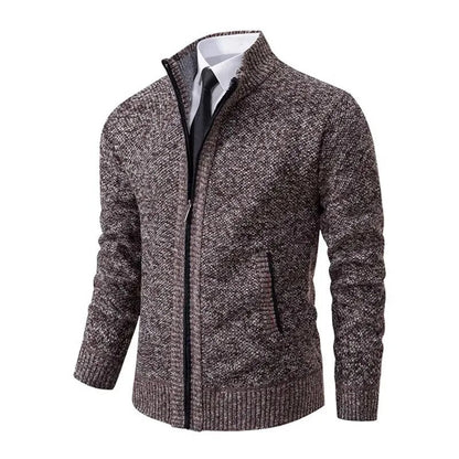 Leon Fitted Zip-Up Knit Sweater — view 3