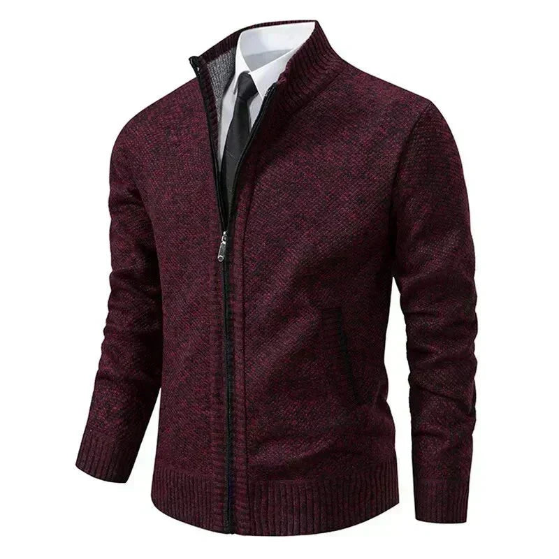 Leon Fitted Zip-Up Knit Sweater — view 5