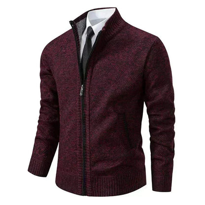 Leon Fitted Zip-Up Knit Sweater — view 5