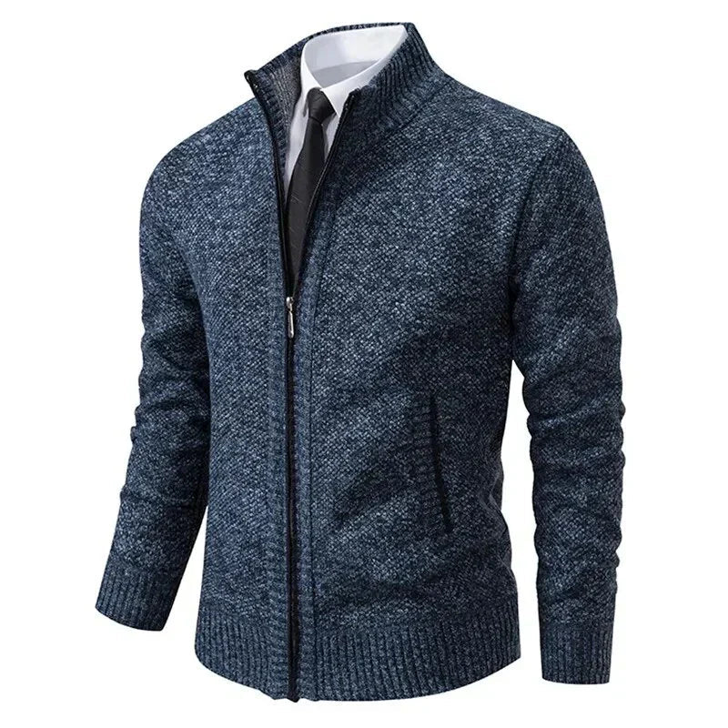 Leon Fitted Zip-Up Knit Sweater — view 6