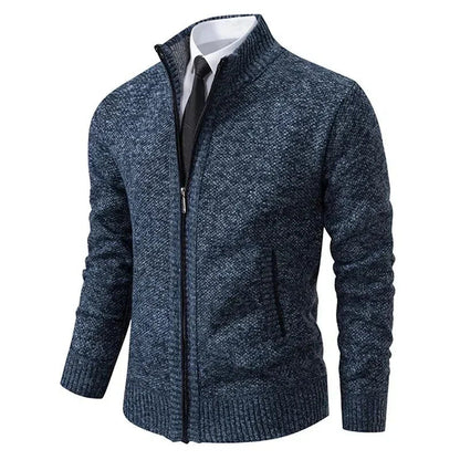 Leon Fitted Zip-Up Knit Sweater — view 6