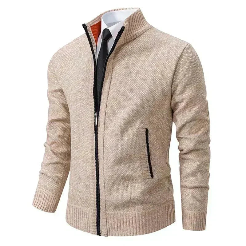 Leon Fitted Zip-Up Knit Sweater — view 7
