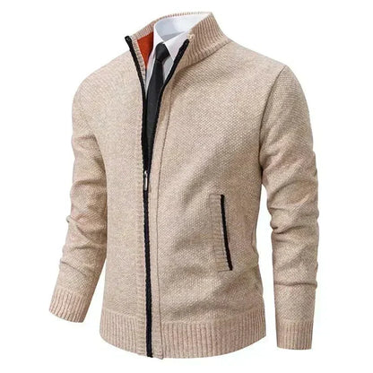 Leon Fitted Zip-Up Knit Sweater — view 7