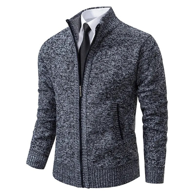 Leon Fitted Zip-Up Knit Sweater — view 8