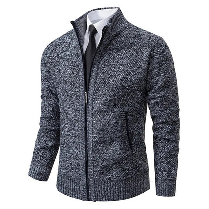 Leon Fitted Zip-Up Knit Sweater — view 8