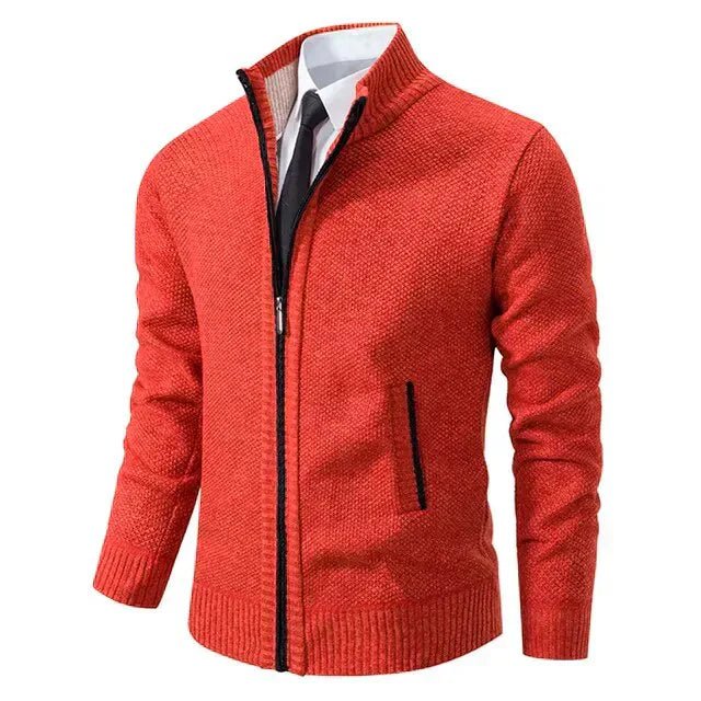 Leon Fitted Zip-Up Knit Sweater — view 9