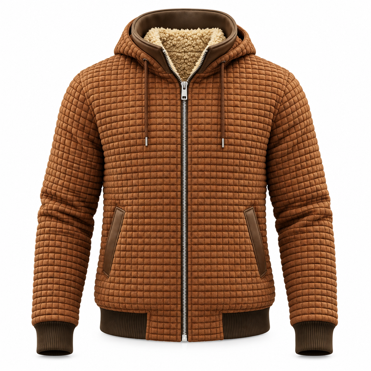 Lukas Hooded Waffle Bomber Jacket — view 1