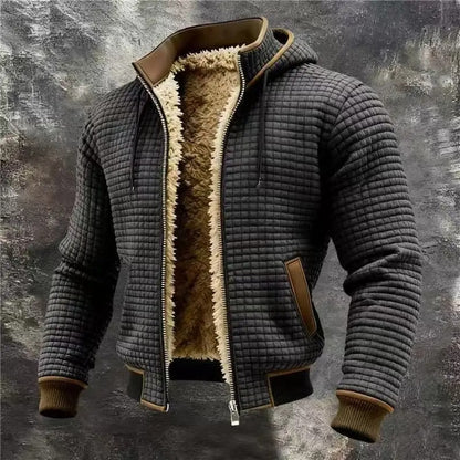 Lukas Hooded Waffle Bomber Jacket — view 4