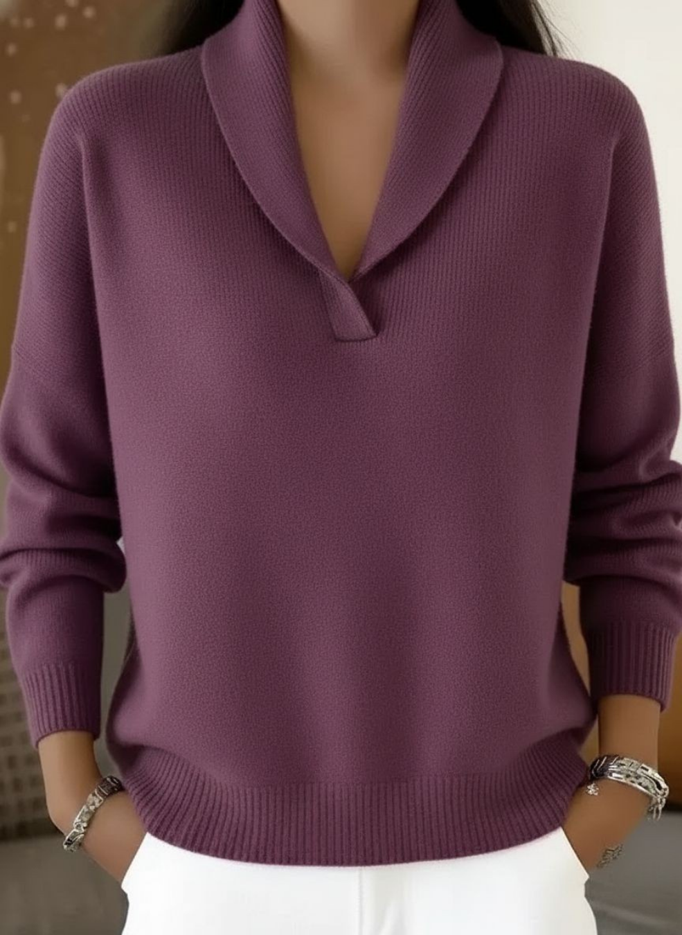 Elise V-Neck Sweater — view 5