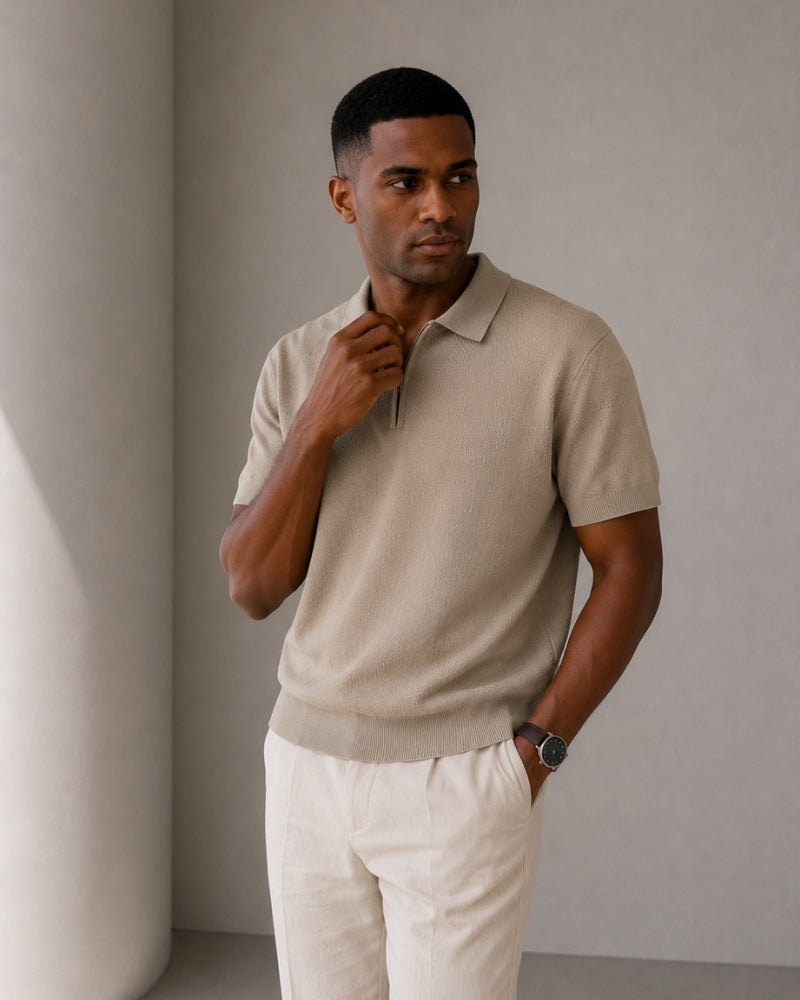 Montaren Marbella Zip-Up Polo — view 1