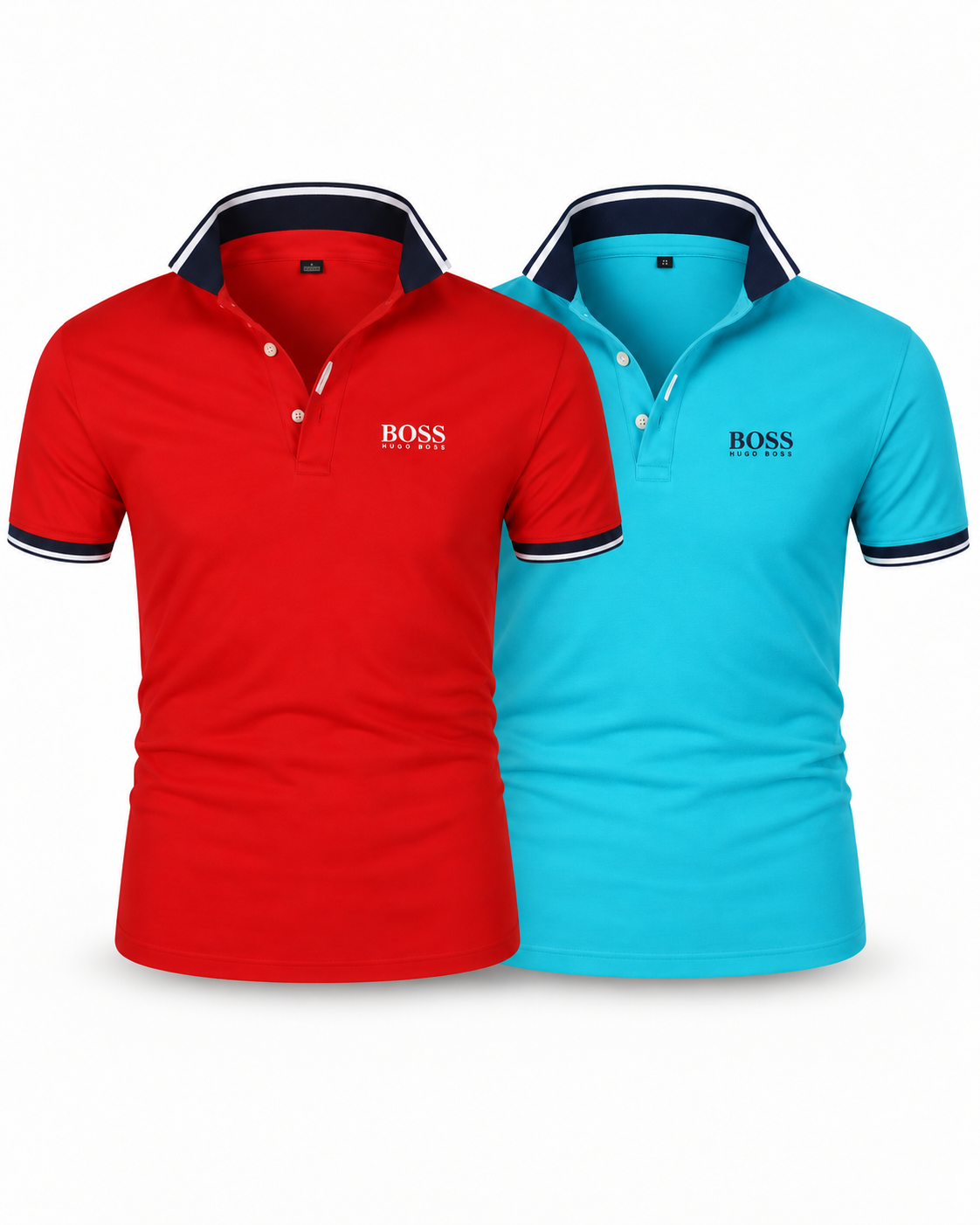 Premiere Polo Shirt Set (2-Pack) in Red + Blue