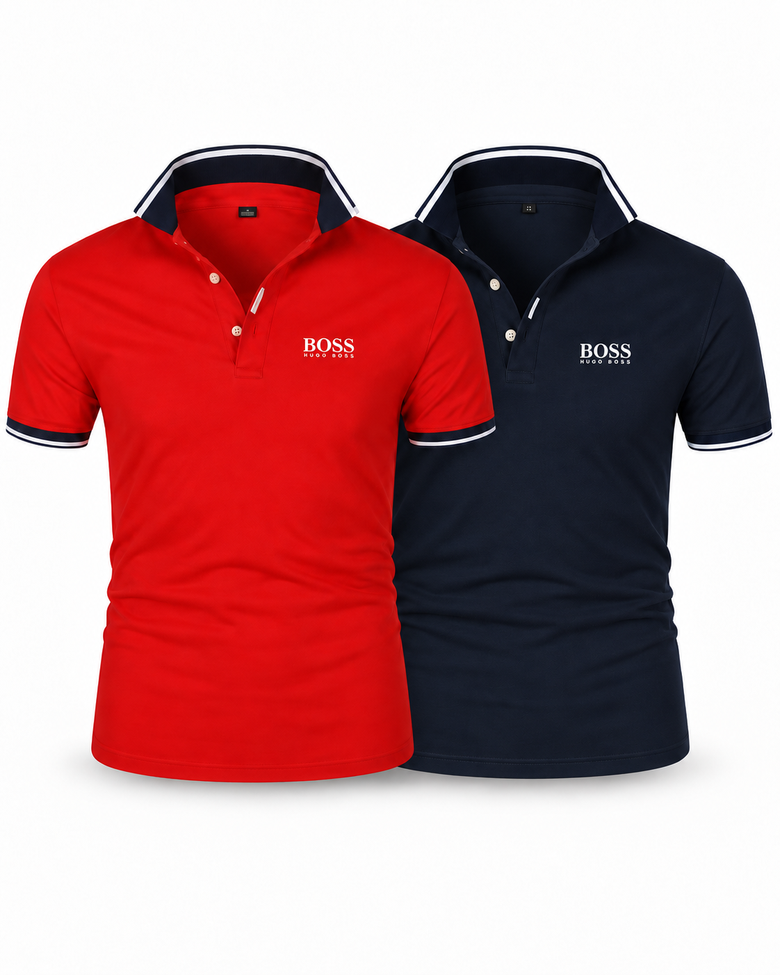 Premiere Polo Shirt Set (2-Pack) in Red + Navy Blue